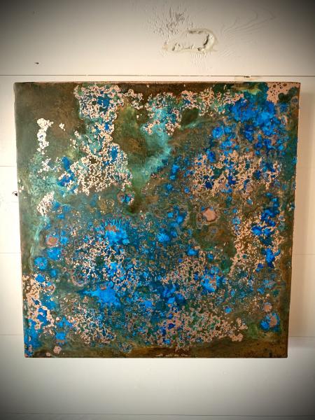 Fabricated Hanging Copper Panel w Patina picture