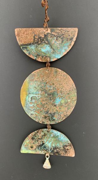 Copper Hanging Mobile Chime w Patina picture