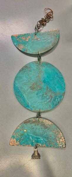 Copper Hanging Mobile Chime w Patina picture