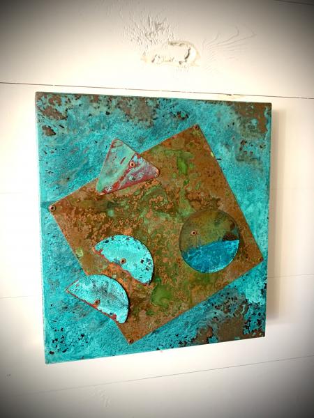 Hanging Copper Panel w Patina