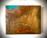 Fabricated Hanging Copper Panel w Patina