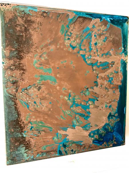 Fabricated Hanging Copper Panel w Patina picture