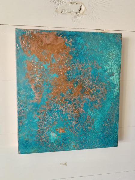 Fabricated Hanging Copper Panel w Patina picture