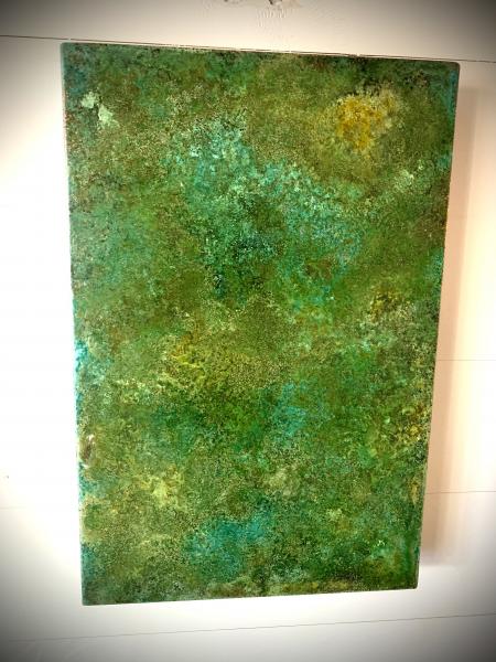 Fabricated Hanging Copper Panel w Patina picture