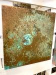 Fabricated Hanging Copper Panel w Patina