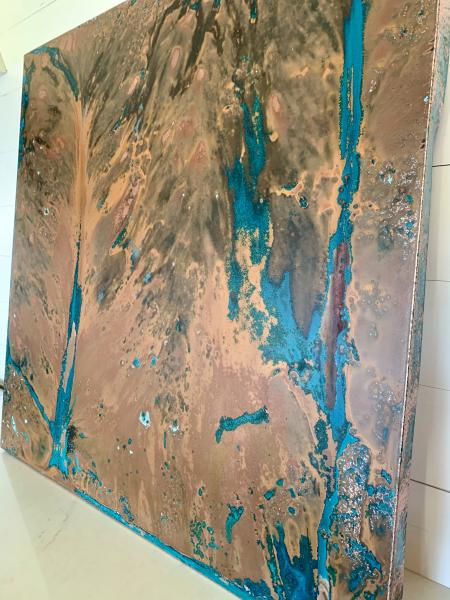 Fabricated Hanging Copper Panel w Patina picture