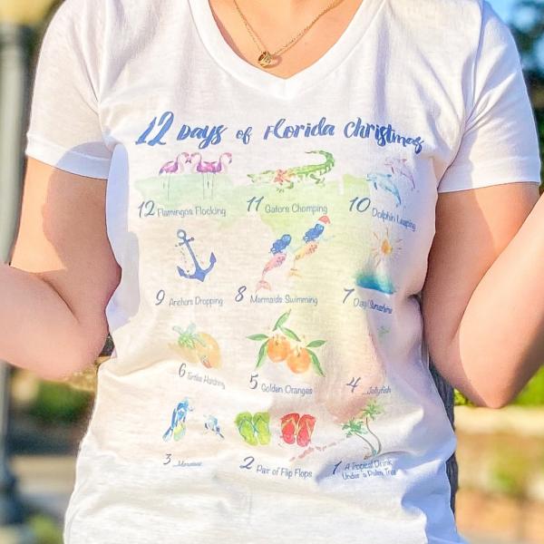 12 Days of Florida Fashion V-neck T-shirt picture