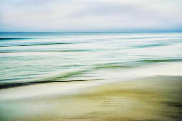 White Framed Canvas - Beach Abstract #1 16 X 24