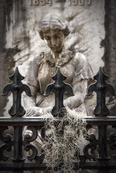 Monument With Moss, Live Oaks Cemetery - 8 1/2 X 11 print on archival paper picture