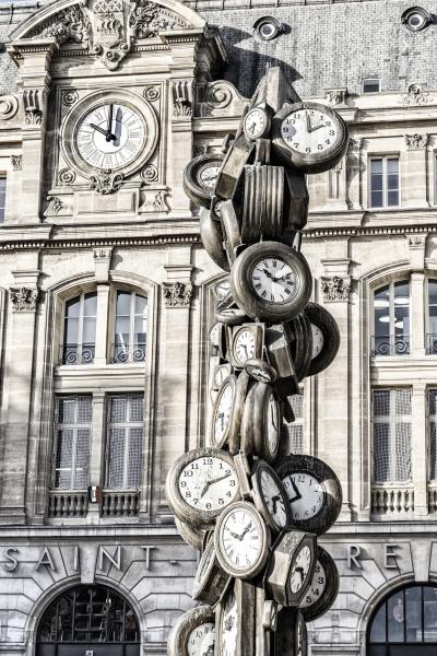 Arman's Station Clocks, Paris - 13 X 19 archival paper picture