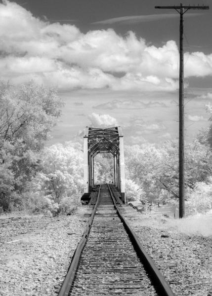 Train Bridge, Gadsden, AL - Infrared printed on 8 1/2 X 11 archival paper picture