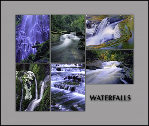 NOTECARDS: "Waterfalls" - boxed set of 6 different cards, each 5"x7"
