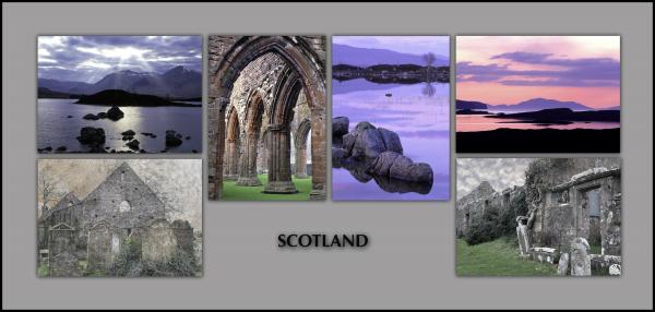 NOTECARDS: "Scotland", boxed set of 6 different notecards, each 5"x7" blank inside