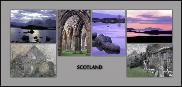 NOTECARDS: "Scotland", boxed set of 6 different notecards, each 5"x7" blank inside picture