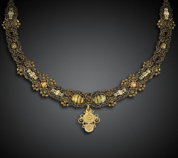 Intricate choker with Cambodian bullet pendant