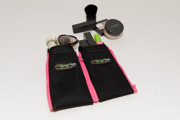 TravelEyez Mesh Case-Pink Zippers picture