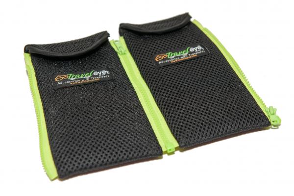 TravelEyez Mesh Case-Lime Green Zippers picture