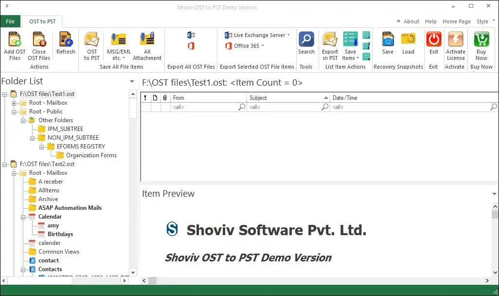 Shoviv OST to PST Converter Tool picture