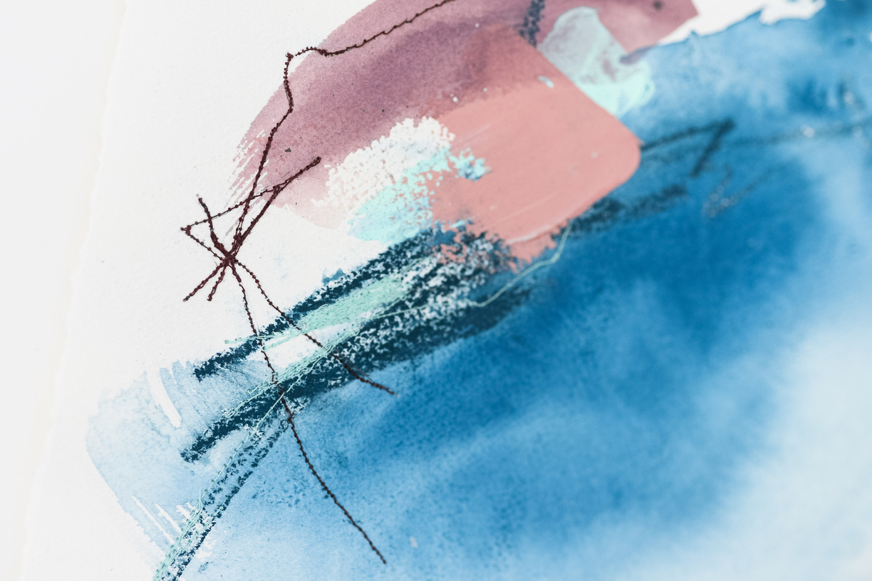 "Encircle" in 20" X 20" shadowbox frame picture