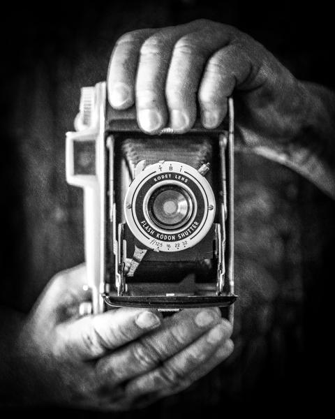 Vintage Camera, with hands