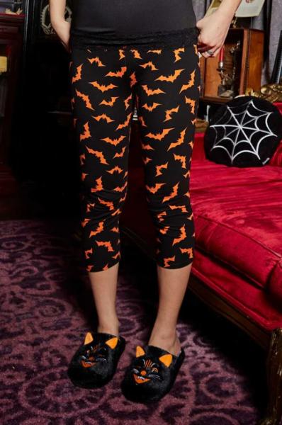 Sourpuss Orange Luna Bat Knit Capris picture