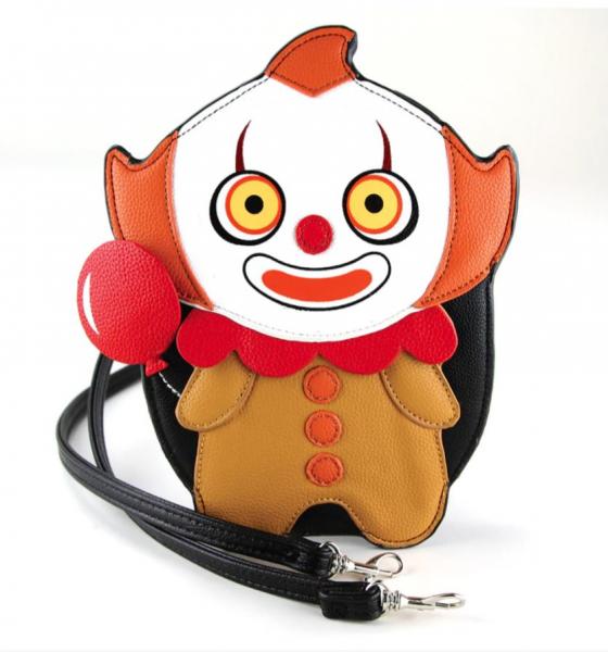 Comeco Inc. Cute Scary Clown Crossbody Bag In Viny picture