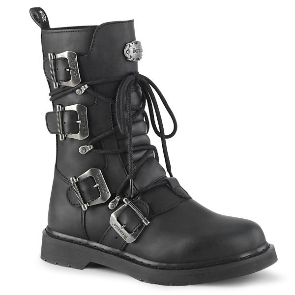 Demonia Bolt-265 Black V. Leather Combat Boot picture