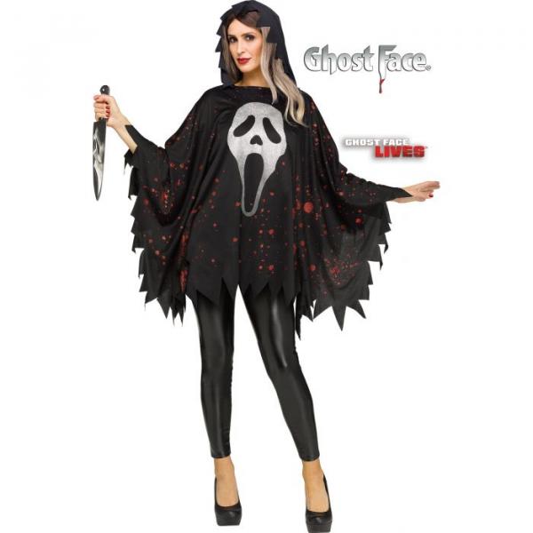 Fun World Ghost Face Hooded Poncho