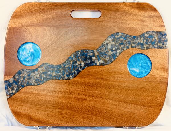 Winding Lapis River Beach & Boat Table