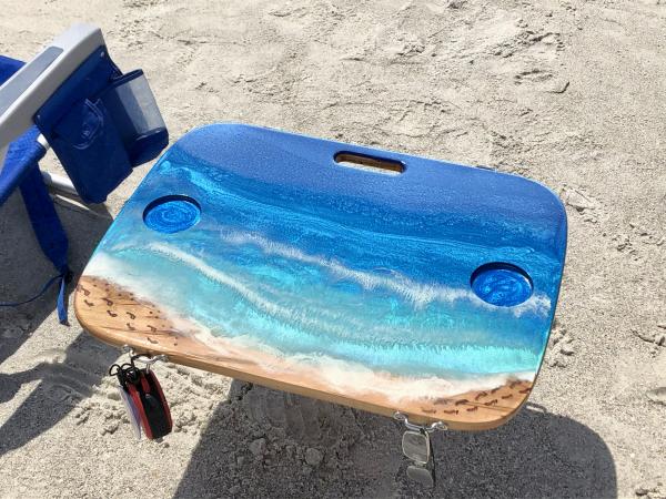 Ocean - footsteps disappearing along the beach picture