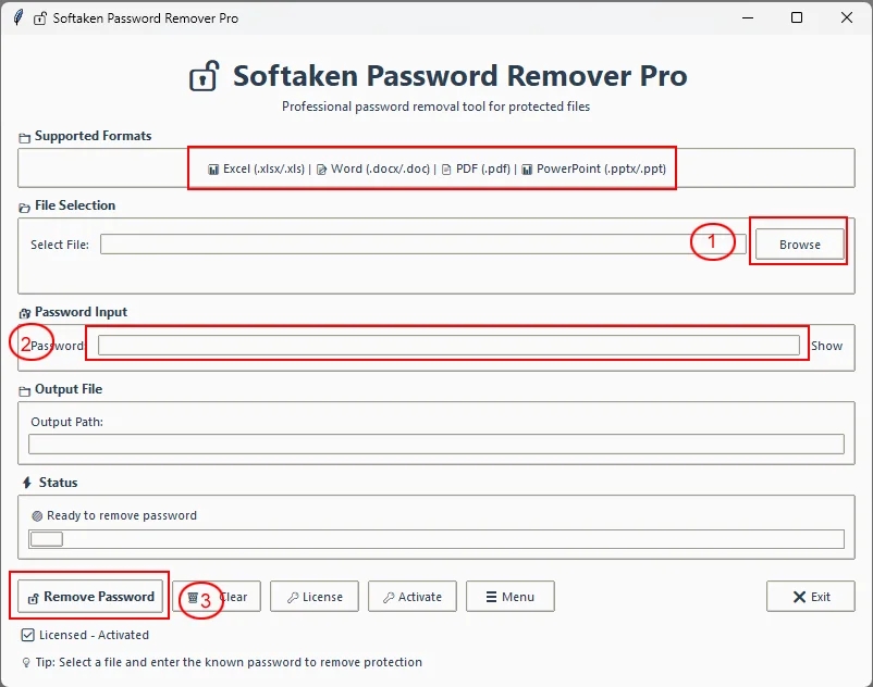 Softaken  Freeware Excel Password Remover picture