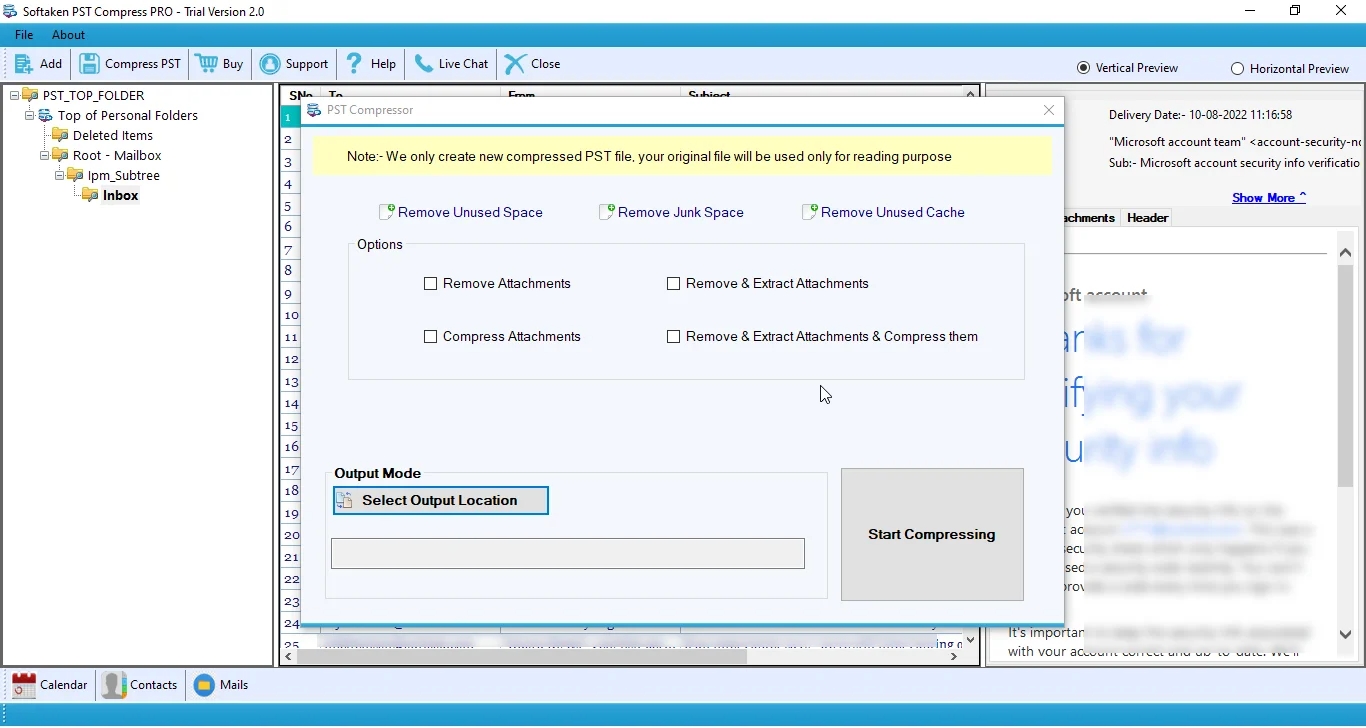 Softaken Compress PST Tool picture
