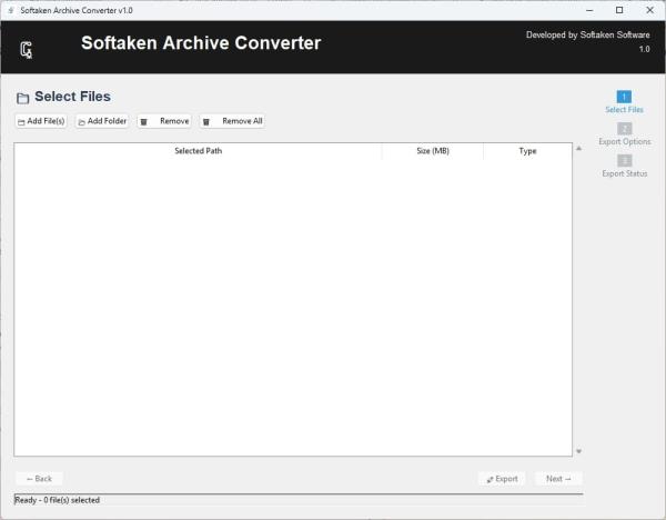 Softaken Archive Converter Software