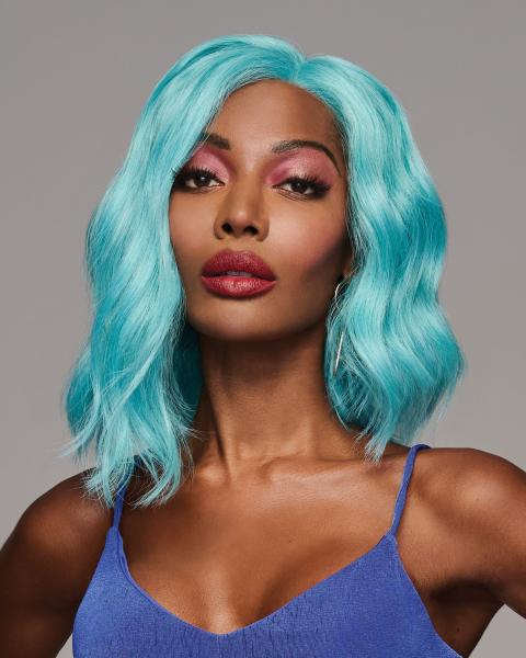 Blue wig