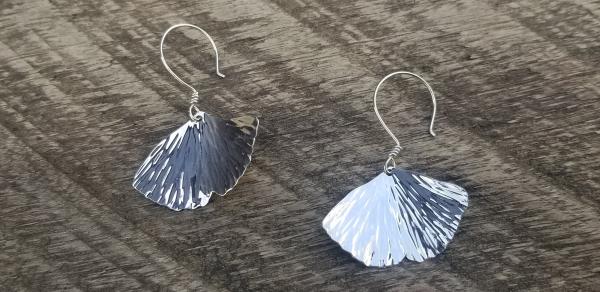 Sterling Silver Ginkgo Leaf Earrings