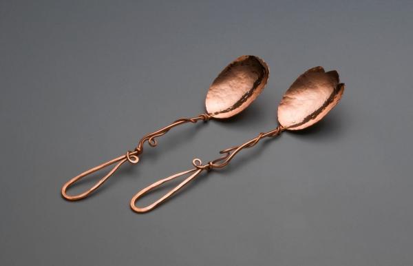 Copper Medium Spoon Salad Set with Vine Handles picture