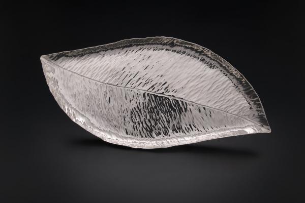 Silver Magnolia Leaf Tray - 10 inch picture