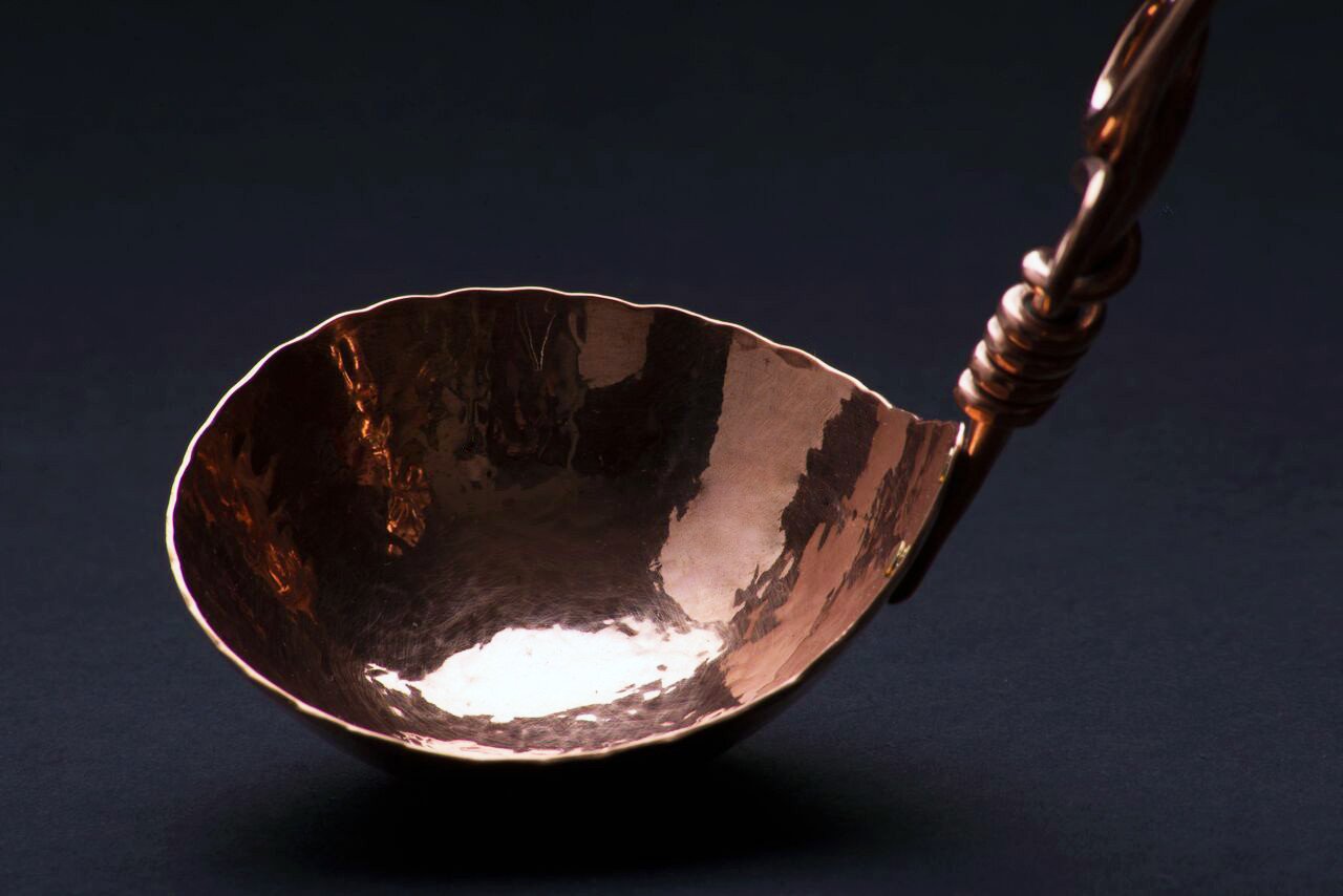 Copper Medium Gravy Ladle with Vine Handle picture