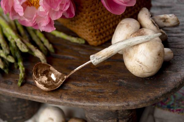 Copper Medium Gravy Ladle with Antler Point Handle picture