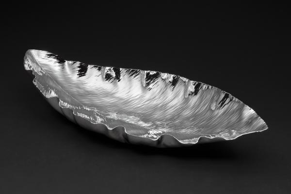 Silver Magnolia Leaf Bowl - 12 inch