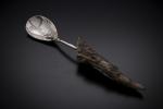 Silver Relish Spoon with Antler Point Handle