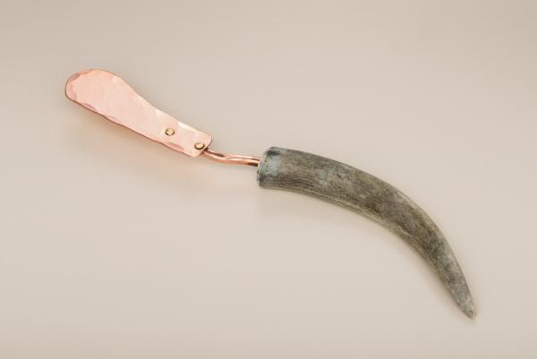 Copper Butter Knife with Antler Point Handle