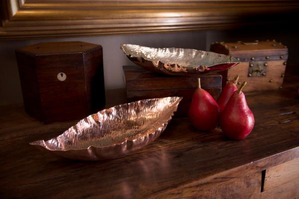 Silver Magnolia Leaf Bowl - 10 inch picture