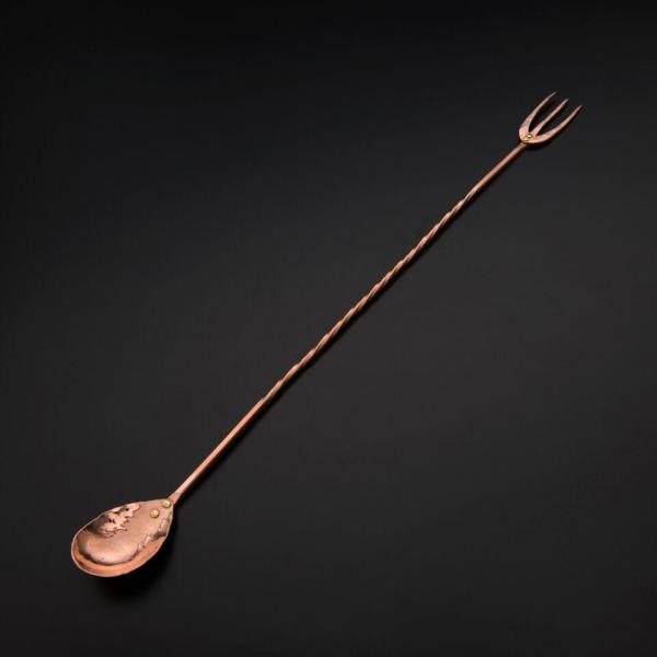Copper Bar Spoon - Trident Fork
