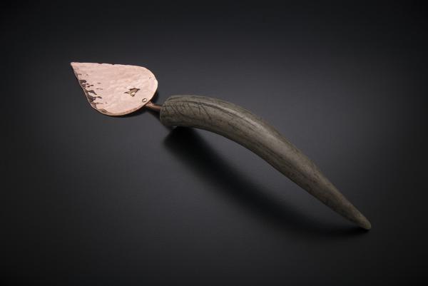 Copper Brie Server with Antler Point Handle picture