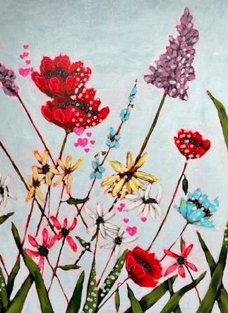 original floral painting "floralDance" picture