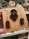 Red Lightening Agate Necklace and Earring Set