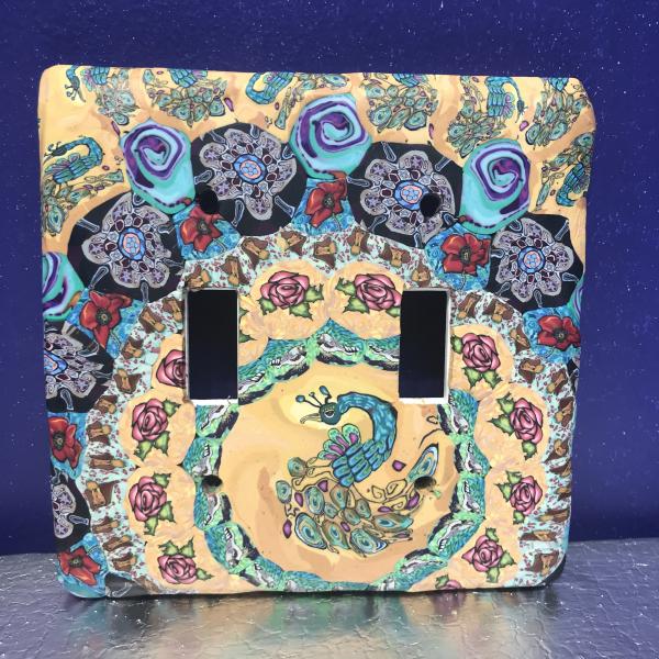 Peacock Double Light Switch Cover