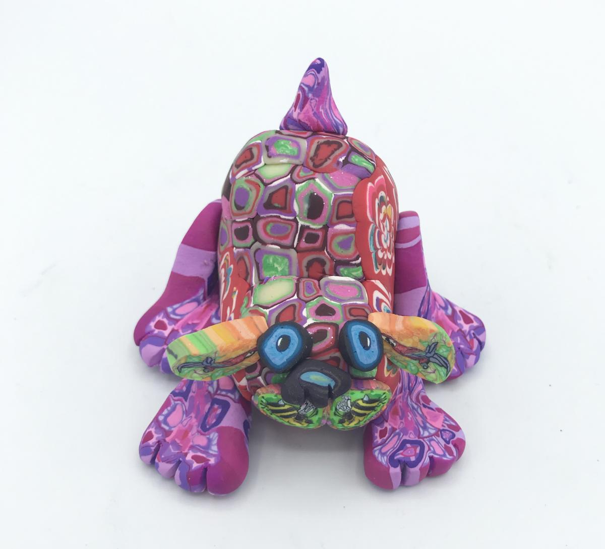 Playful Pup Polymer Clay Sculpture picture