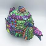 Lime and Raspberry Parrot Teapot